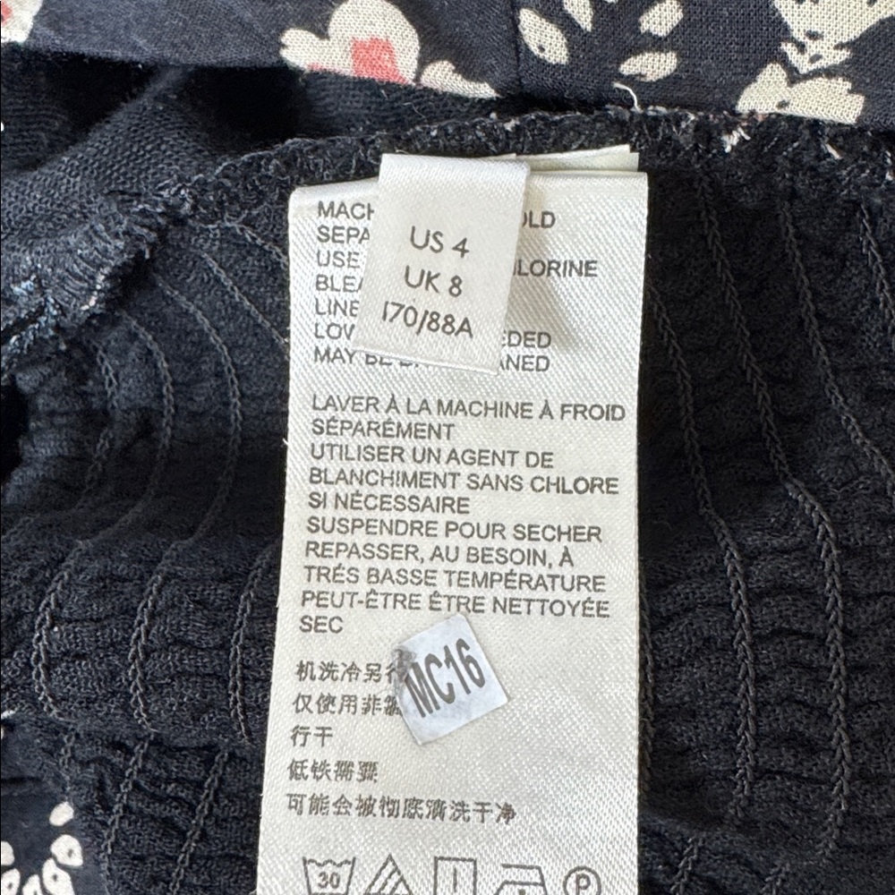 Free People Bijou Floral Midi Skirt Set Size 4 Black Pink‎ NWOT - Picture 11 of 13